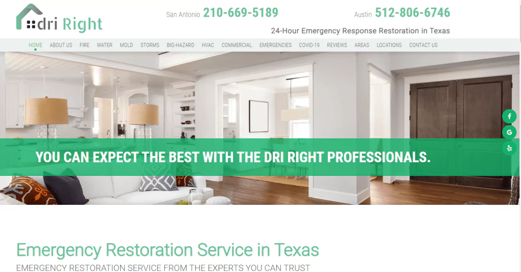 Custom Water Restoration Website Custom Water Restoration Website