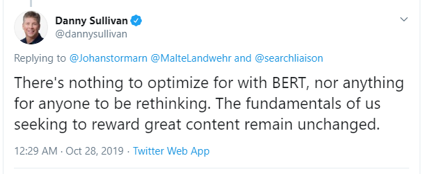 Danny Sullivan on the Google BERT Update