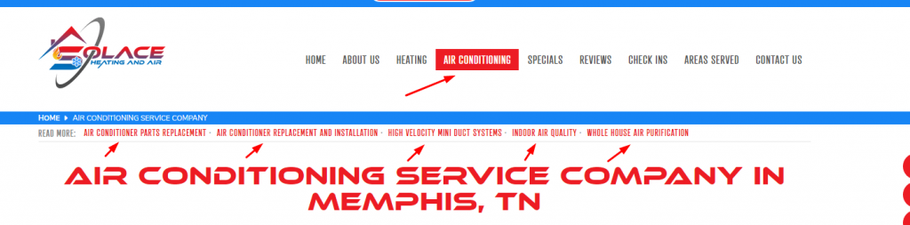 HVAC Website Structure