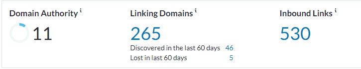 Link Metrics HVAC Website Screenshot of Link Metrics from Moz