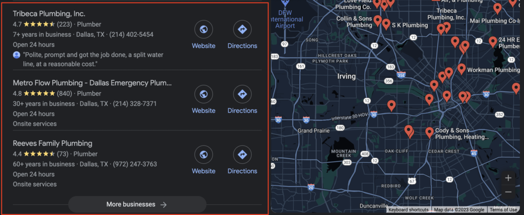 Near Me Map Pack Near Me Map Pack (Screenshot)