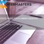 Blog Cover for "Optimizing Service Pages for Plumbing Websites" Featuring Post Title and Image of Laptop