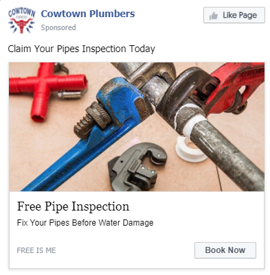 Plumber Facebook Ad Example