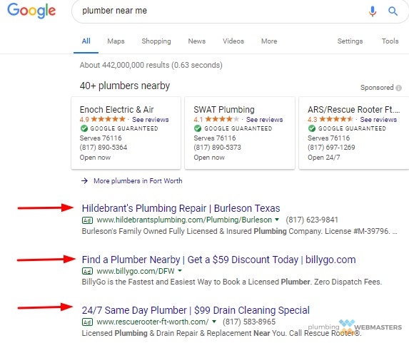 Plumber Near Me Google Ads