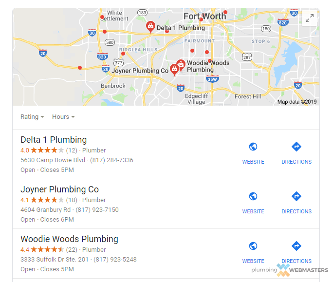 Plumbing Company Local Pack Companies Ranking #1 on Google Through a Local Pack Feature
