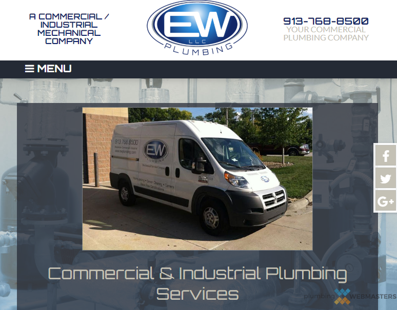 Plumbing Contractors Commercial Homepage A Commercial Oriented Graphic Design Style