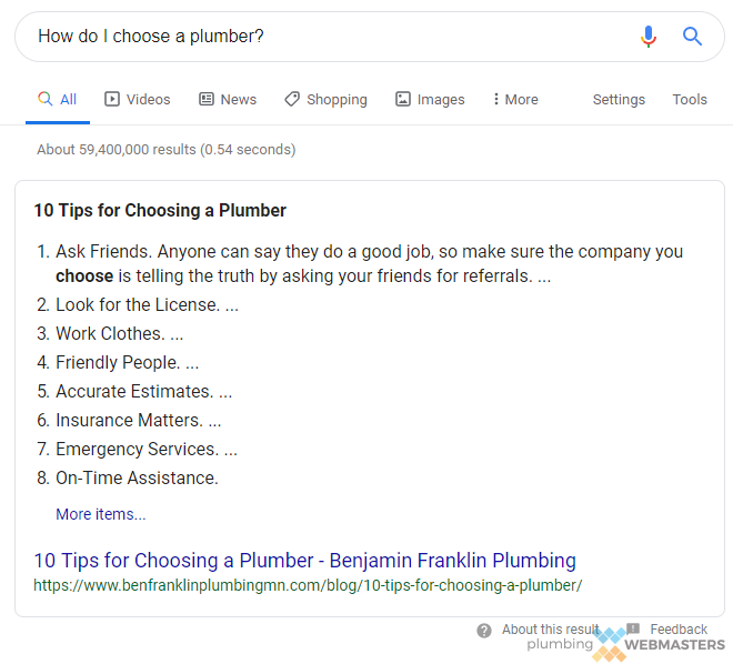 A Voice Search Using a Full Question