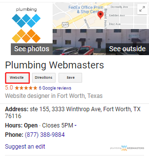 Plumbing Webmasters Google My Business