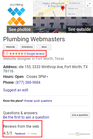 Plumbing Webmasters Reviews Screenshot