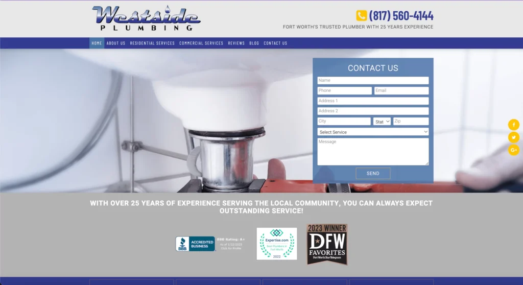 Plumbing Website Rank 13