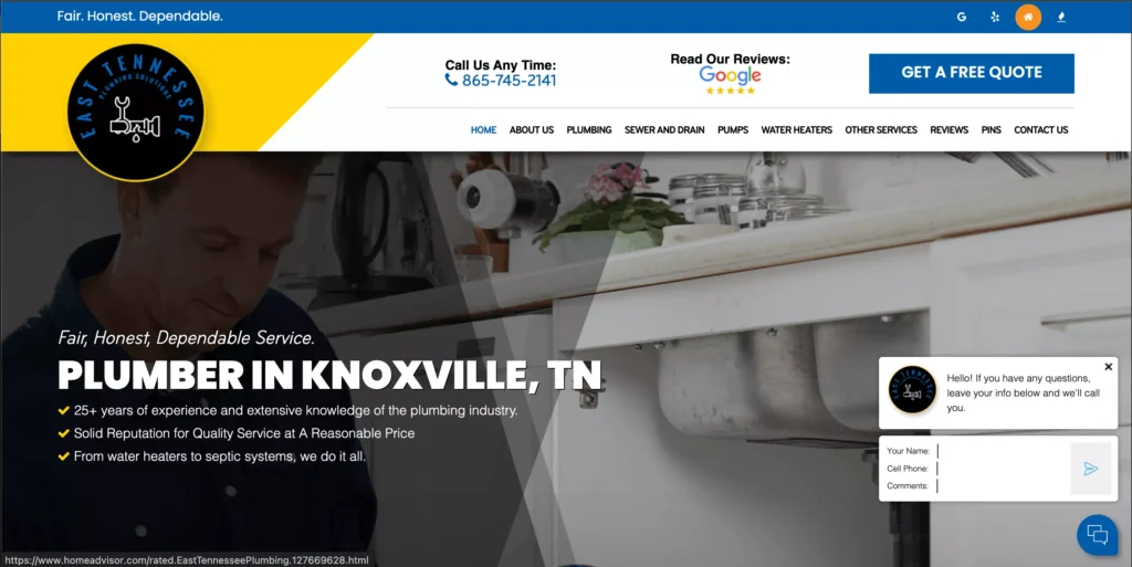 Plumbing Website Rank 15