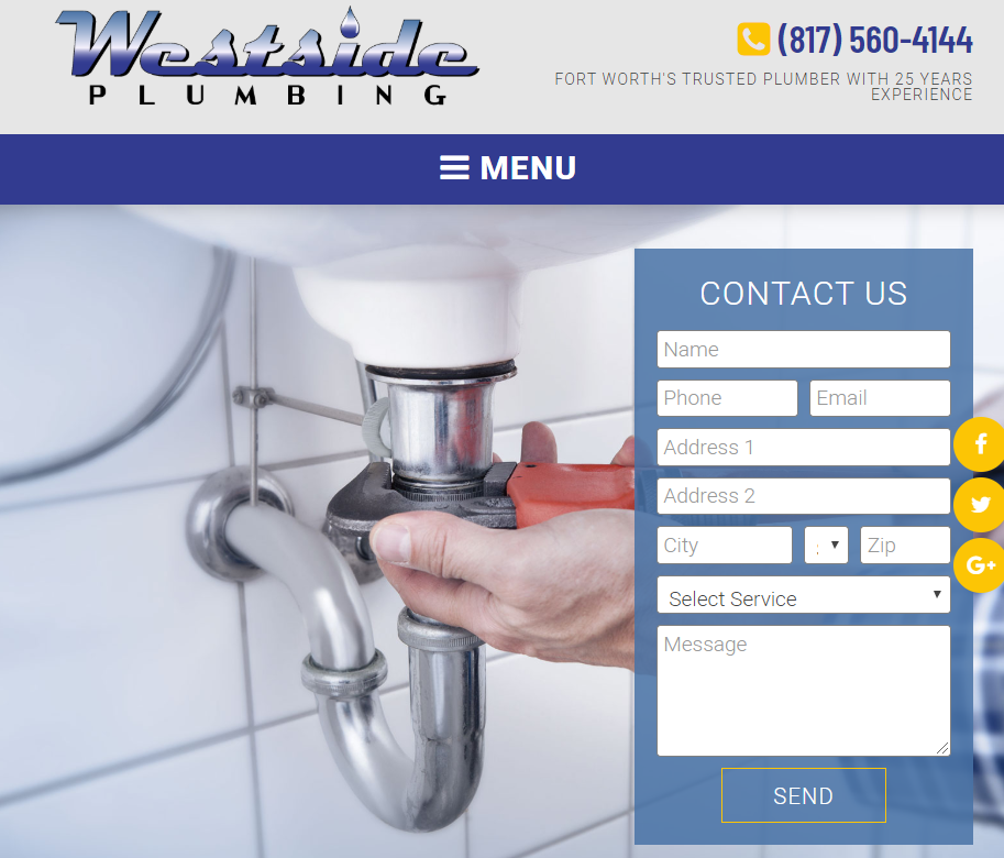 Plumbing Websites Example