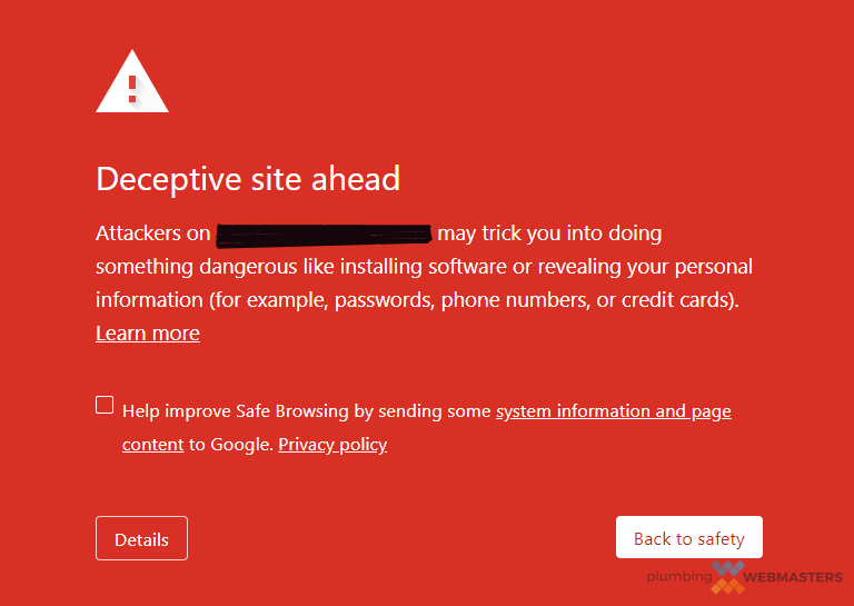 Red Website Warning Red Website Warning