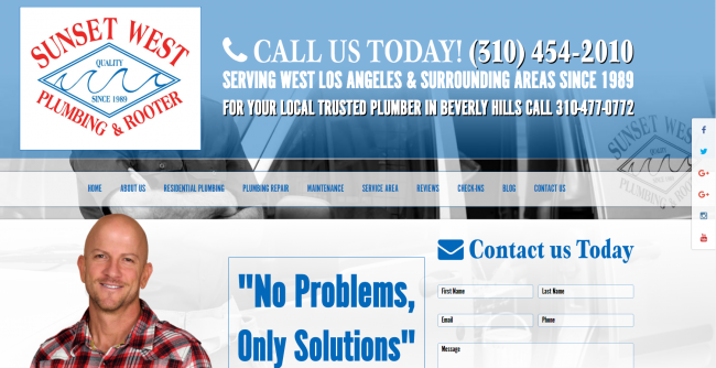 The Landing Page for Sunset West